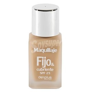 DELIPLUS Maquillaje fluido fijo&cubriente N 2 beige claro , Makeup fluid light beige