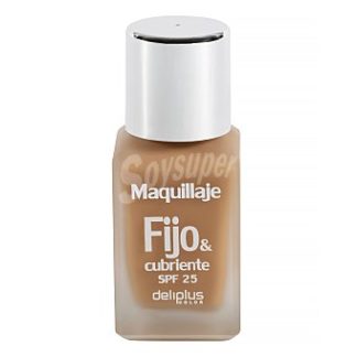 DELIPLUS Maquillaje fluido fijo&cubriente Nº08 Dorado , Makeup fluid Nº08 gold